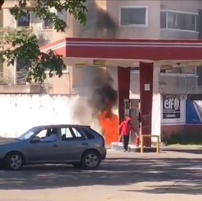 Reportaron incendio en una bomba en Maturín (VÍDEO)
