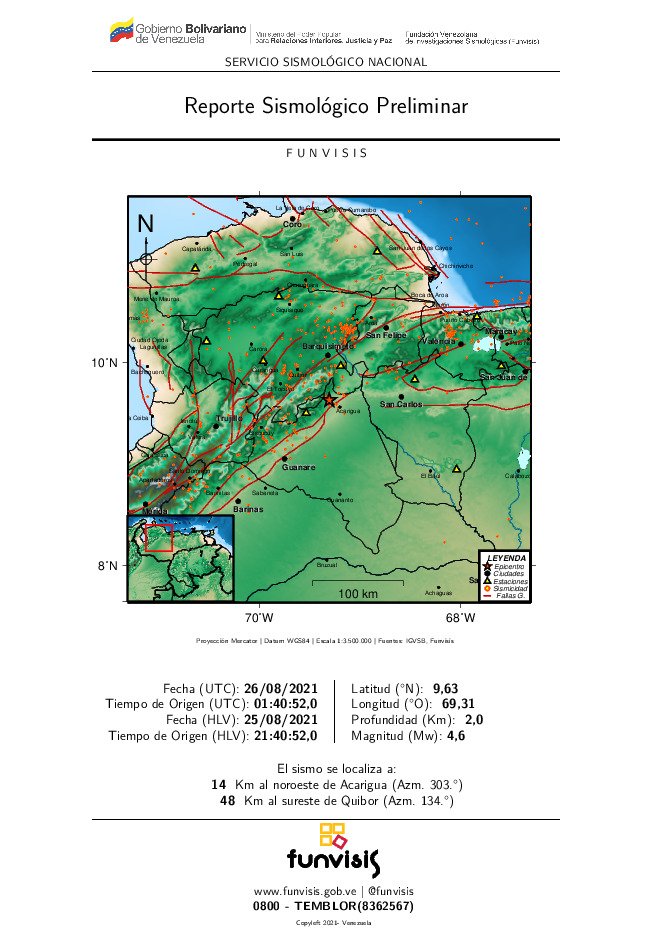 Se registró un sismo de magnitud 4.6 en varios estados de Venezuela