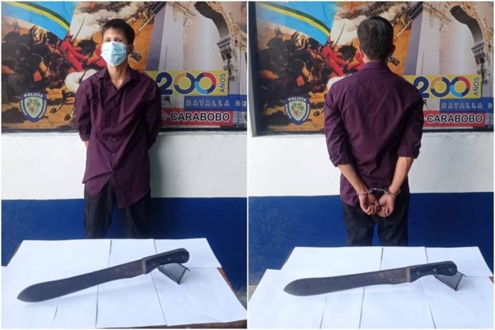 Detenido sujeto por intentar agredir a su madre con un machete en Naguanagua