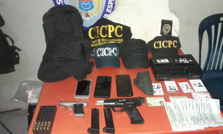 Cuatro aprendices del CICPC arrestados cerca de un hotel en Margarita