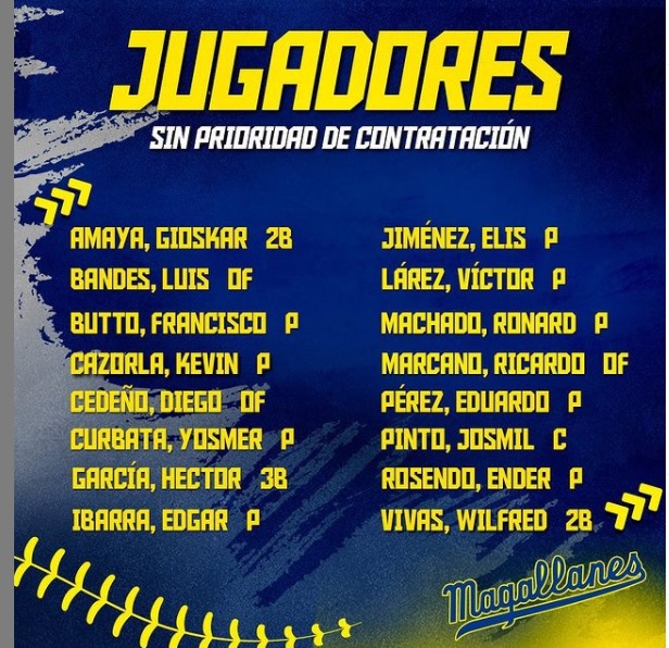 Magallanes dejó a 16 peloteros en libertad - Magallanes dejó a 16 peloteros en libertad
