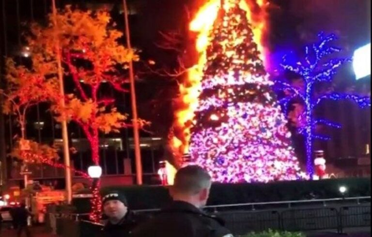 Incendiaron árbol de Navidad de la cadena Fox News
