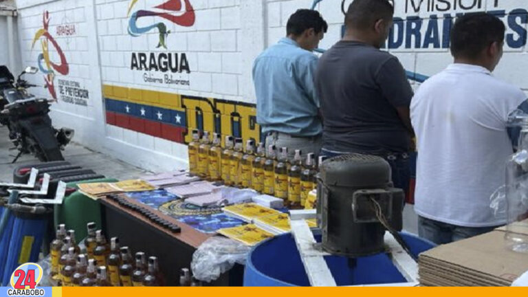 Desmantelada fábrica clandestina de licor en Aragua