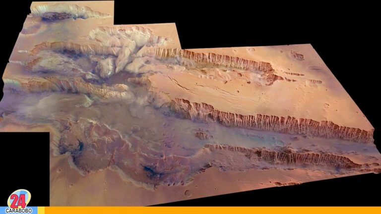 Sonda espacial halla agua escondida en Marte, en los cañones Valles Marineris