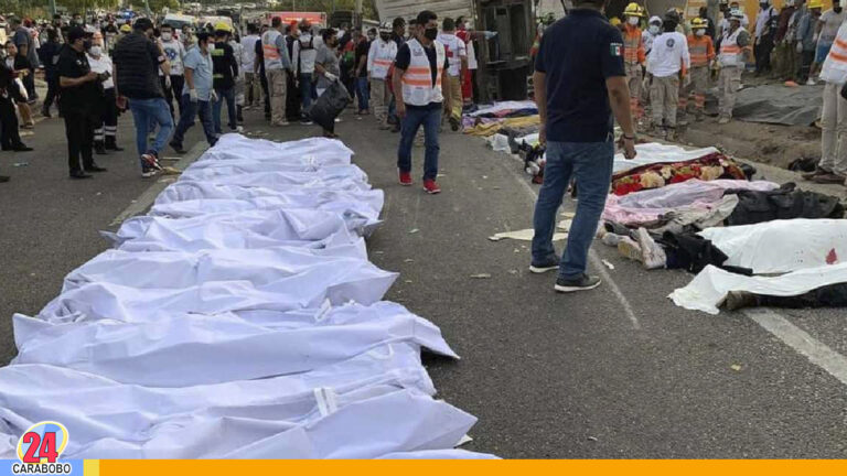 Terrible accidente en México dejó 54 migrantes muertos