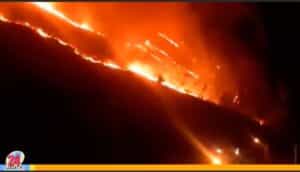 Incendio en el Cerro El Picacho de Turmero reportaron hoy lunes