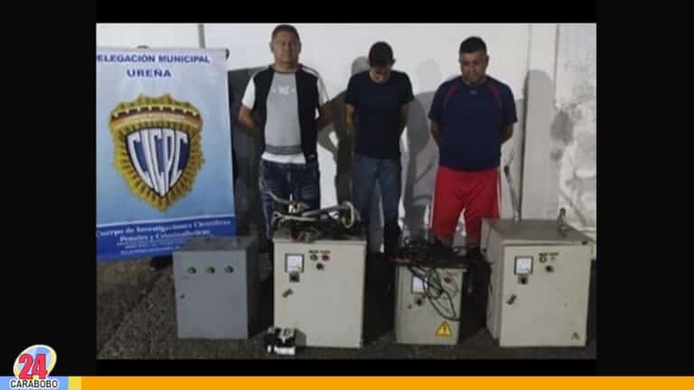 Tres colombianos detenidos por atentar contra el sistema eléctrico