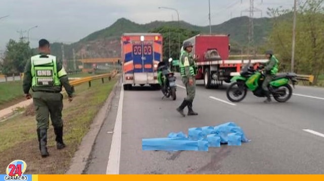 Falleció un ciclista en la ARC tramo Guacara - Falleció un ciclista en la ARC tramo Guacara