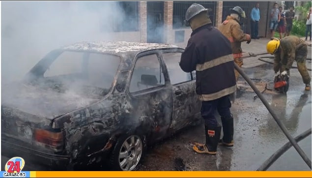 Reportaron incendio de un vehículo en Maracay