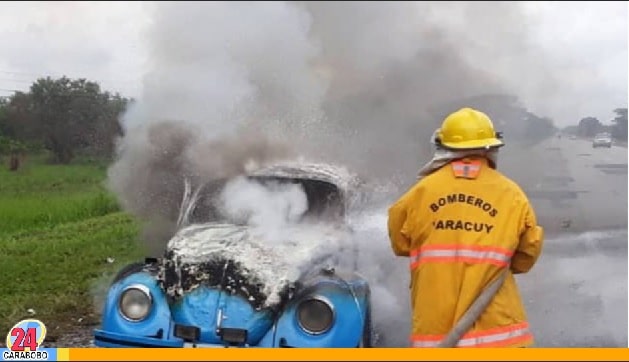 Vehículo se incendió en Yaracuy - Vehículo se incendió en Yaracuy