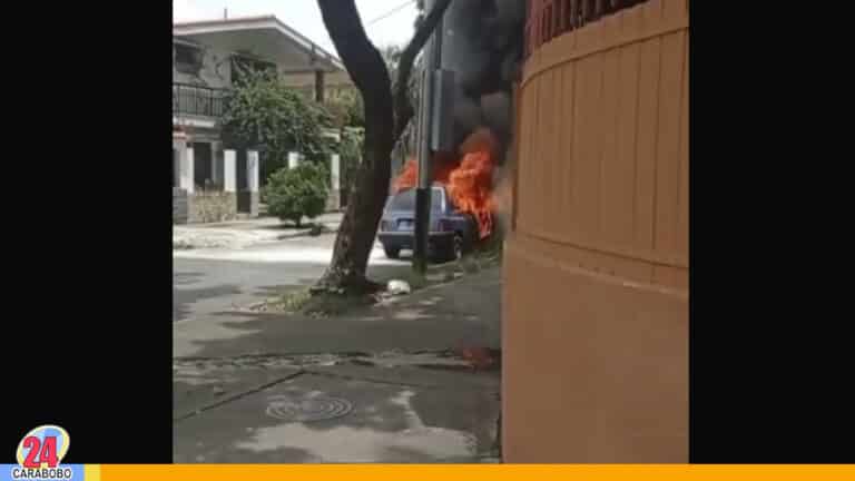 Se registró incendio de vehículo en San José de Tarbes, Valencia