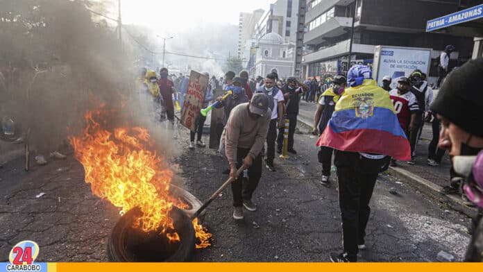 Continúan protestas en Ecuador