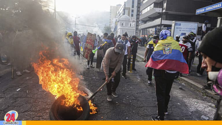 Continúan las protestas en Ecuador contra el Gobierno de Guillermo Lasso