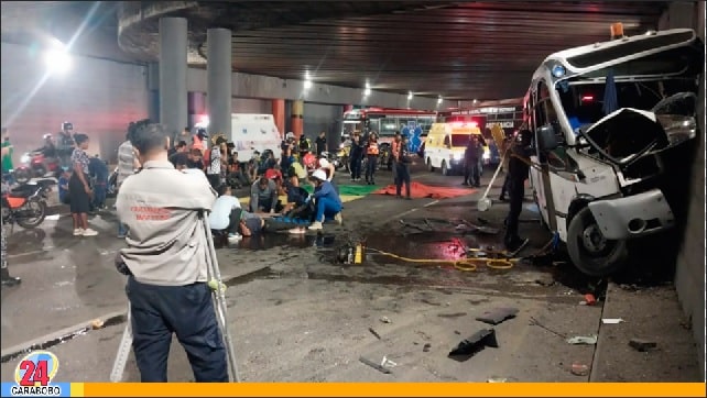 Colisión de microbús en Caracas dejó 19 heridos