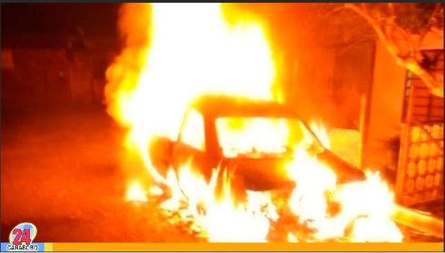 Reportaron incendio de un vehículo en Güigüe