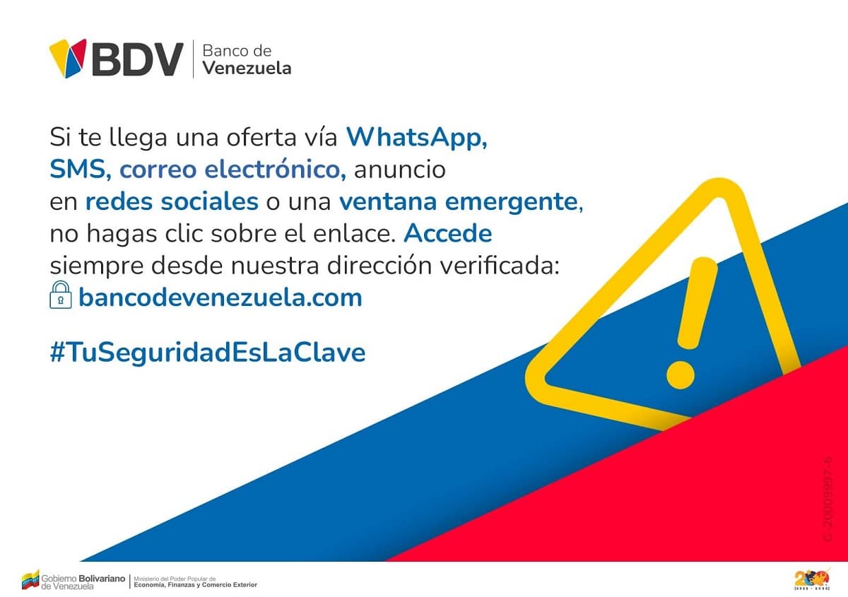 Banco de Venezuela datos personales correo