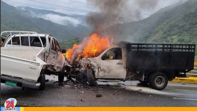 Accidente e incendio en la Autopista Caracas La Guaira - Accidente e incendio en la Autopista Caracas La Guaira