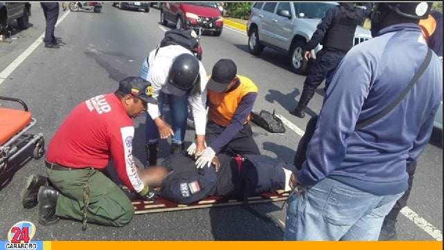 Motorizado quedó lesionado en Maracay - Motorizado quedó lesionado en Maracay