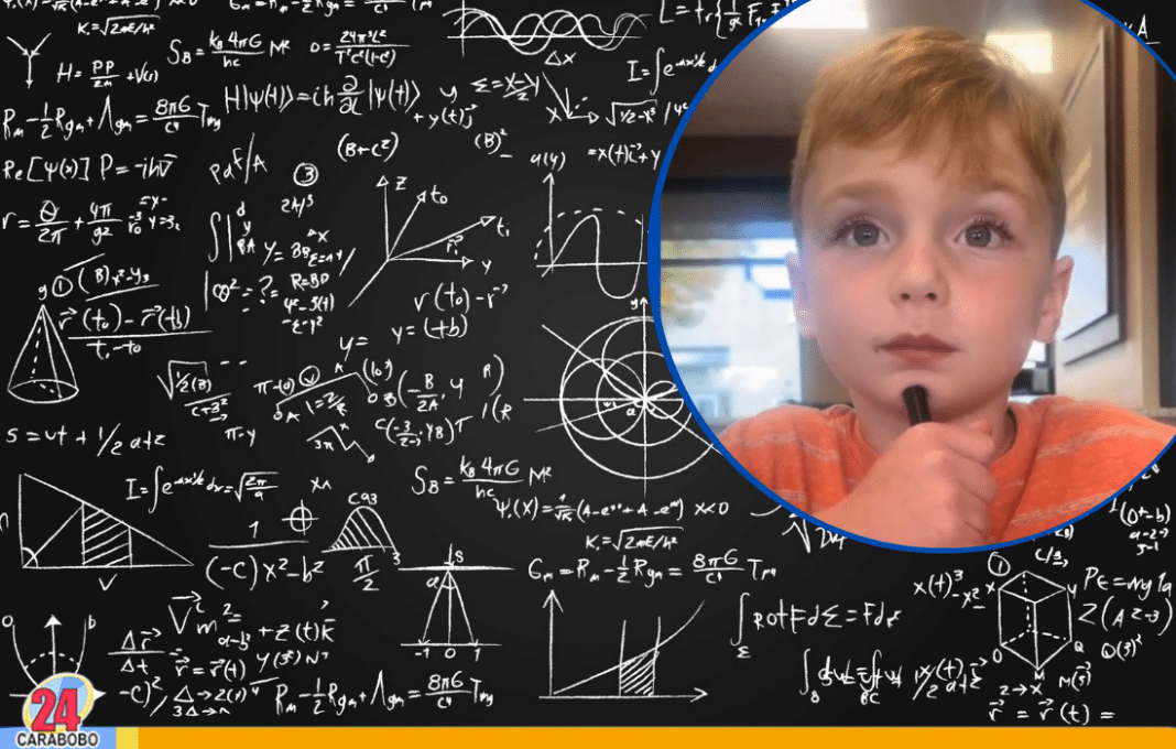 Niño resuelve complejas ecuaciones