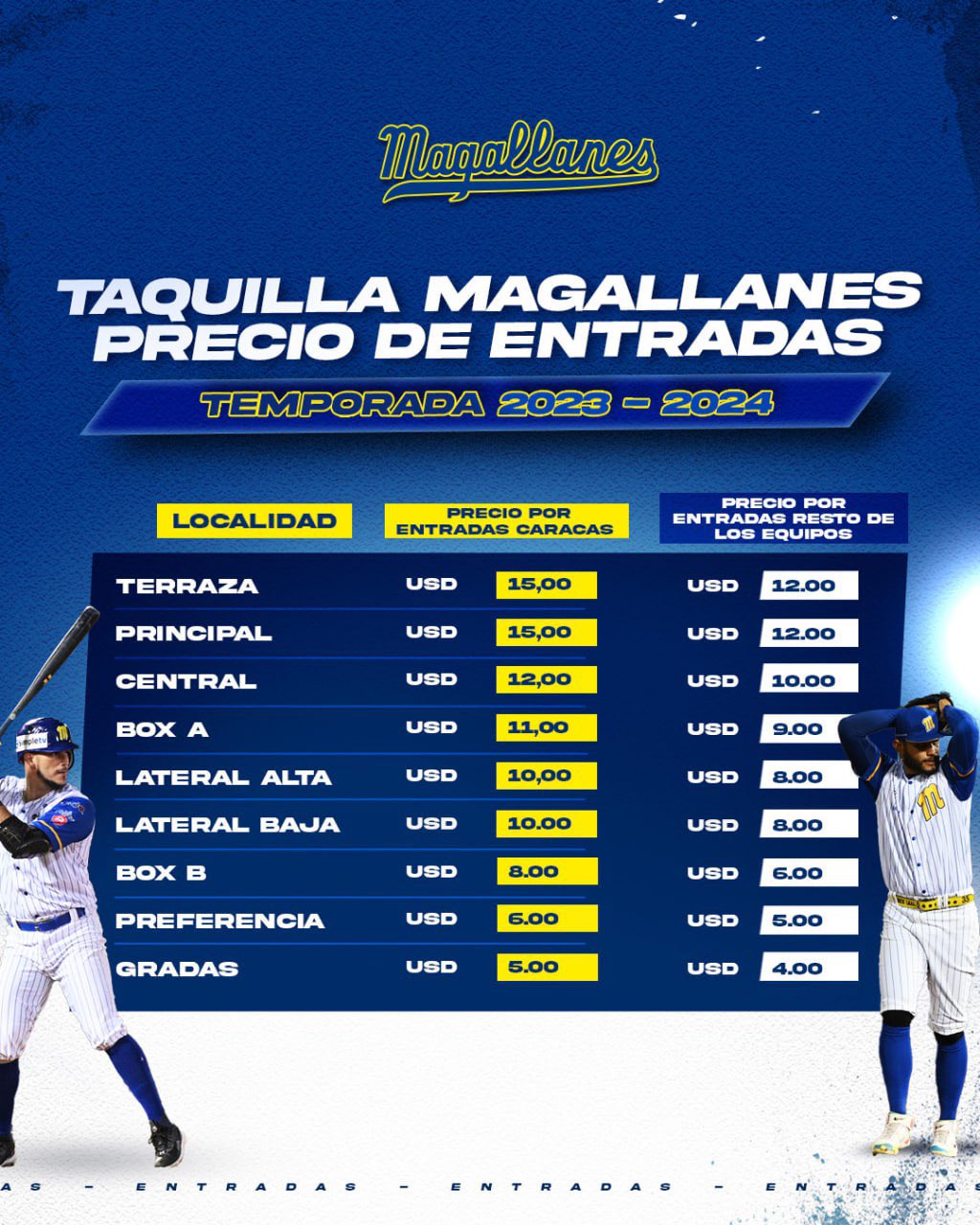 Precio de las entradas a los juegos de Magallanes - Precio de las entradas a los juegos de Magallanes