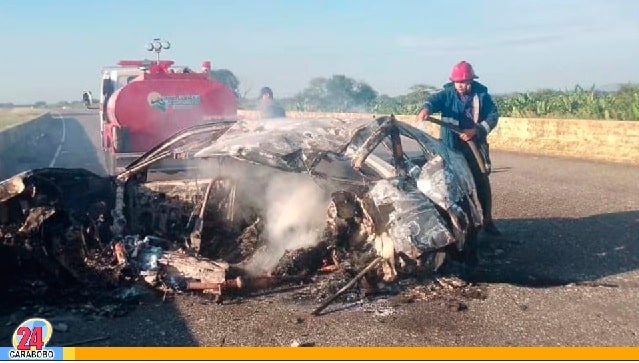 Incendio de vehículo en Portuguesa - Incendio de vehículo en Portuguesa