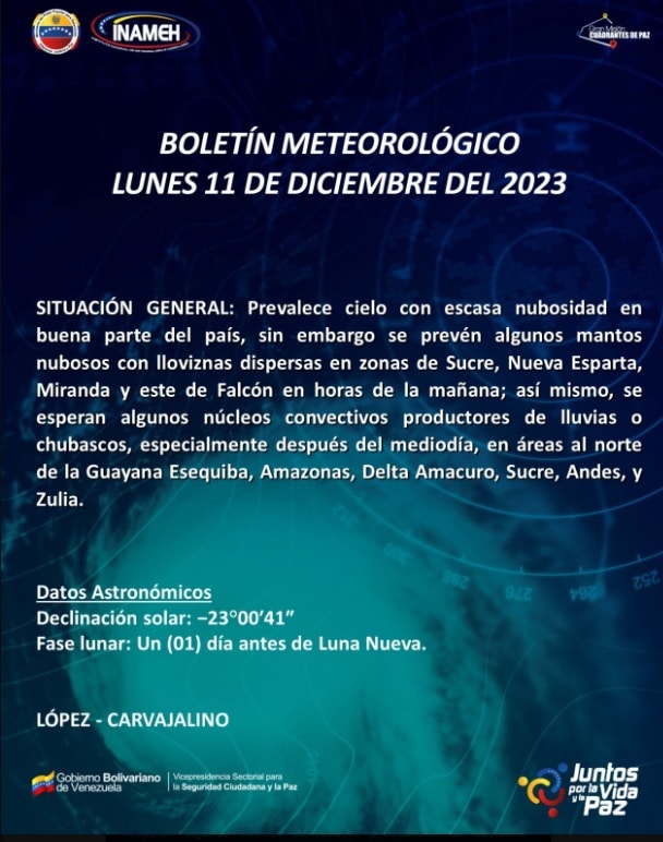 Clima 11 de diciembre en Venezuela – clima 11 de diciembre en venezuela