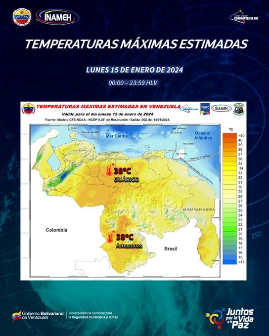 Clima en Venezuela hoy 15 de enero de 2024 - Clima en Venezuela hoy 15 de enero de 2024