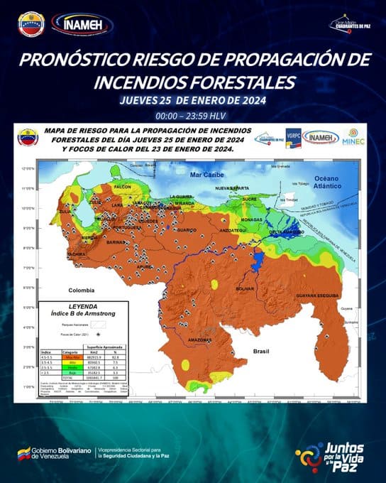 clima hoy 25 de enero en Venezuela