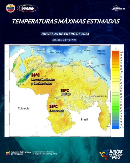 clima hoy 25 de enero en Venezuela