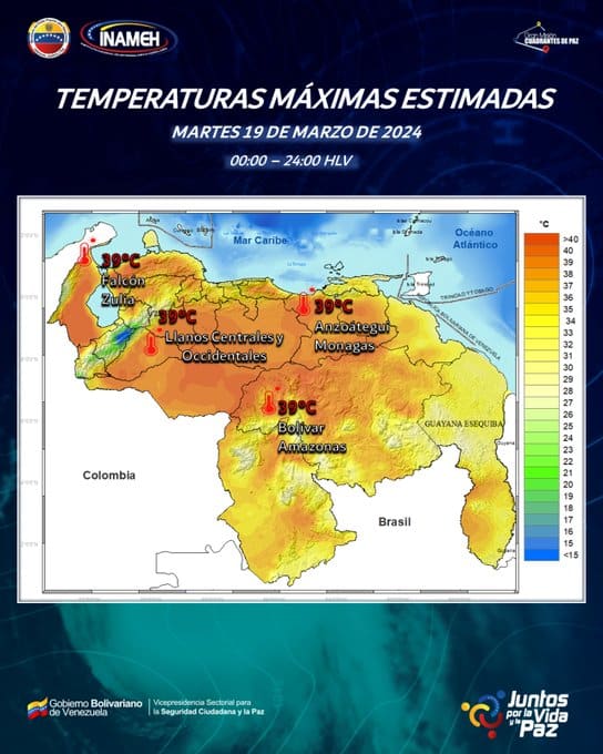 Clima hoy 19 de marzo de 2024 en Venezuela - Clima hoy 19 de marzo de 2024 en Venezuela