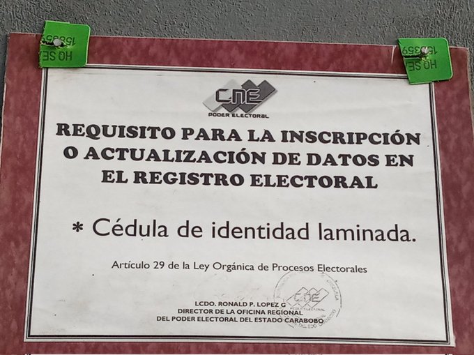 Requisito principal para la inscripción en el Registro Electoral - Requisito principal para la inscripción en el Registro Electoral