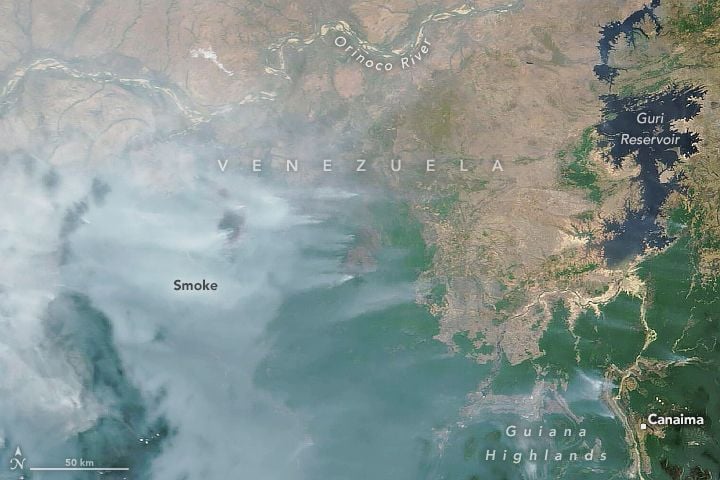 NASA incendios Venezuela marzo