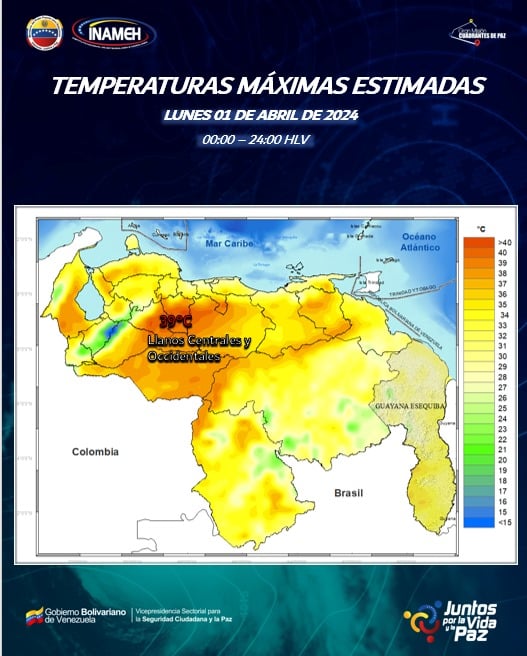 Clima en Venezuela hoy 1º de abril de 2024