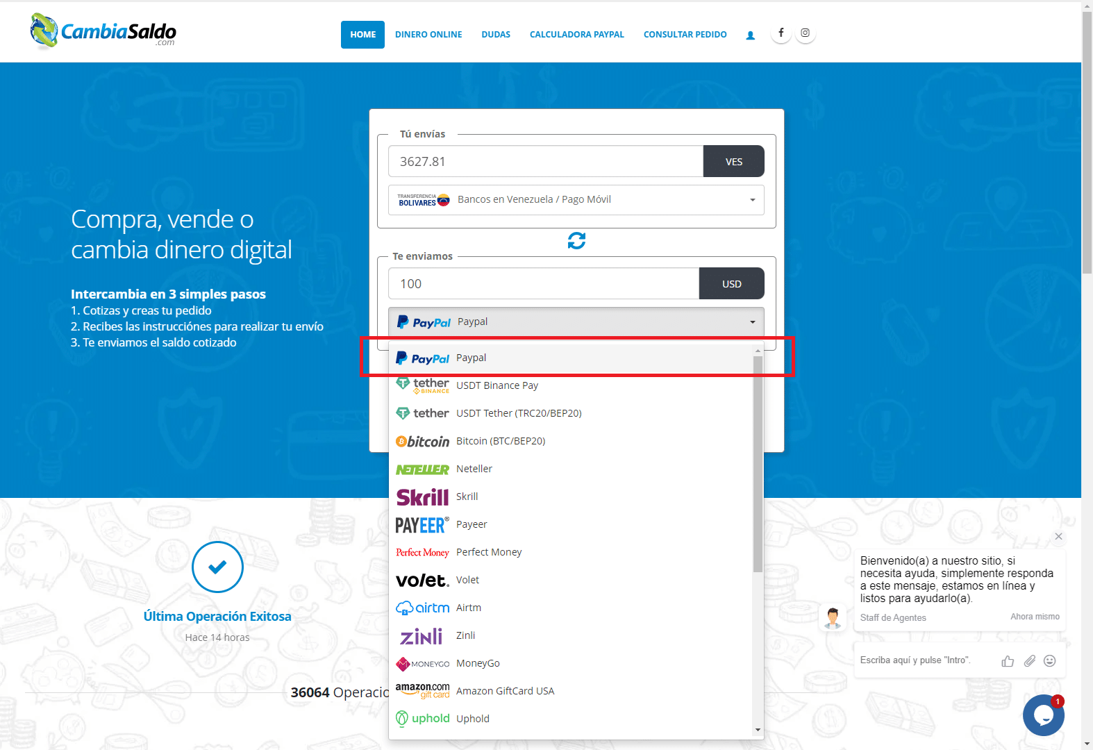 Cambiar Saldo PayPal en Venezuela