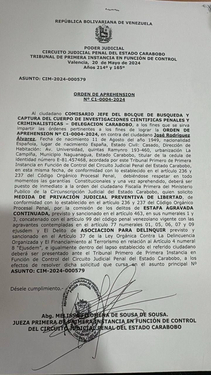 Emiten orden de aprehensión contra expresidente de Hesperia Valencia