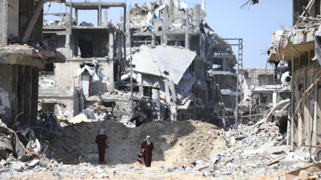 cadáveres en barrio del sur de Gaza