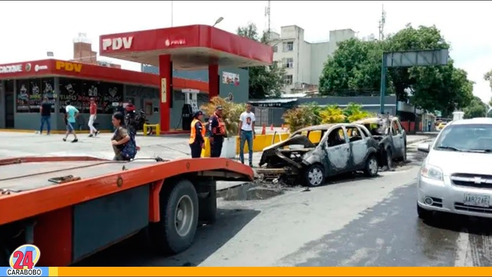 incendio de una bomba en Maracay