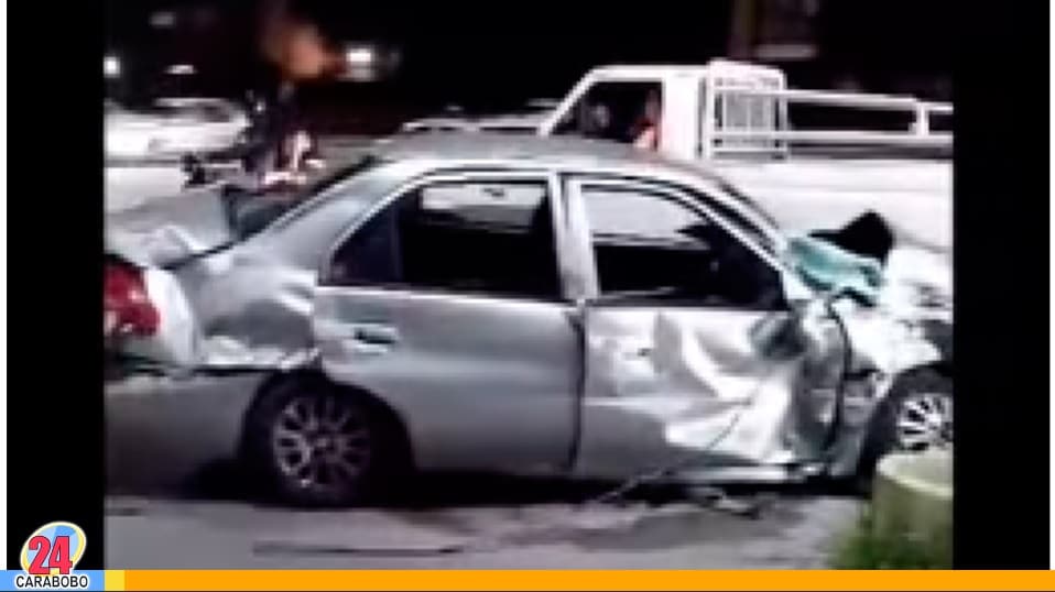 Así quedó el vehículo involucrado en el accidente. Foto: Maracay TV.