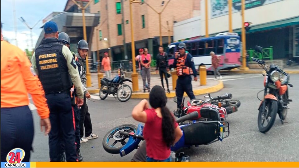 Colisión de motos en la avenida Cedeño