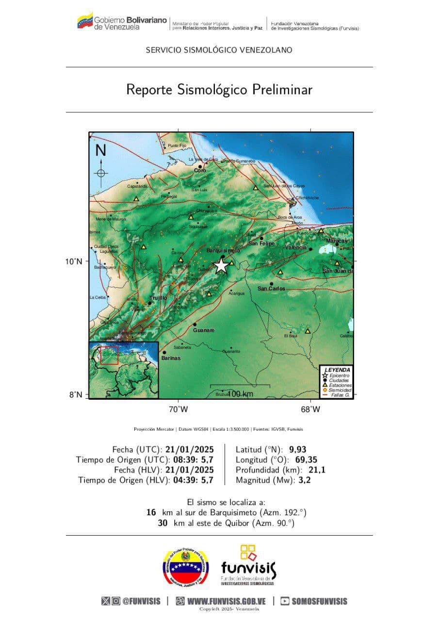 Sismo hoy en Barquisimeto