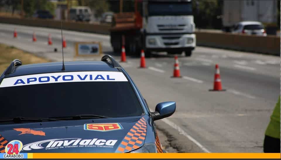 Trabajos en la autopista Valencia-Campo de Carabobo