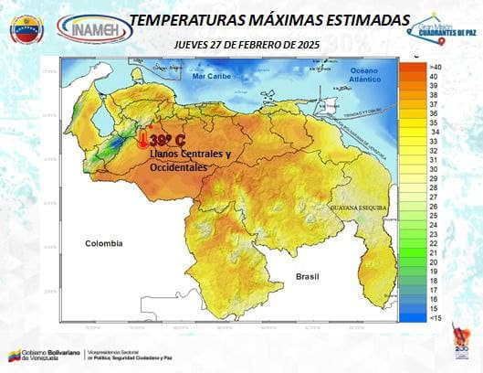 El clima hoy es el 27 de febrero en Venezuela