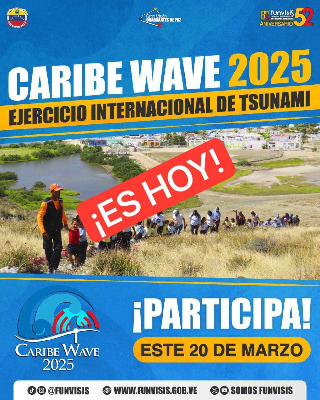 Simulacro de tsunami Caribe Wave 2025