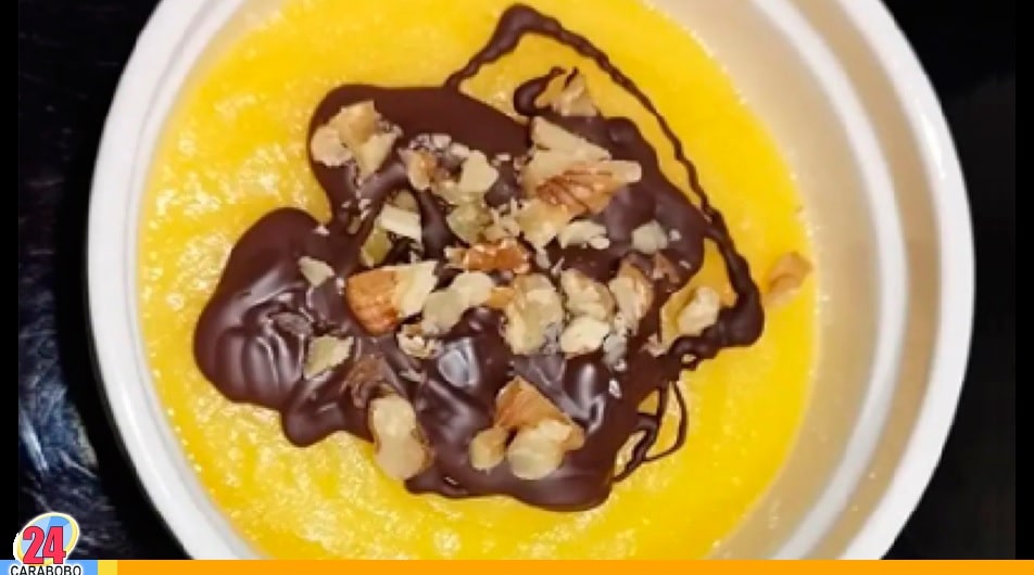 Flan de naranja y chocolate