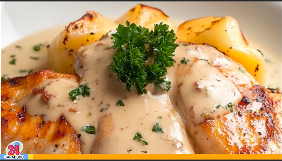 Pollo en salsa cremosa