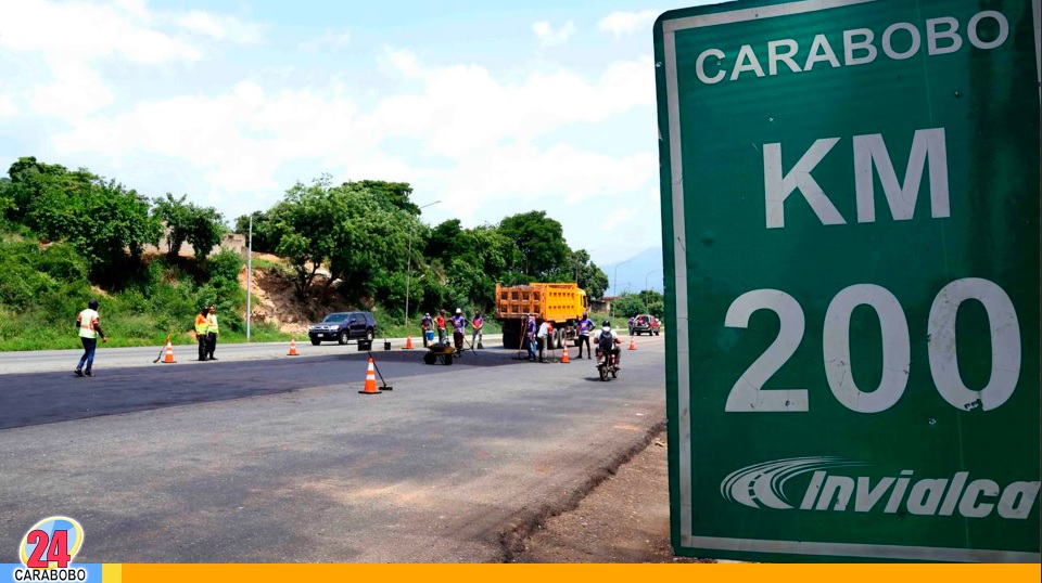 rehabilitación vial en la Autopista Valencia Puerto Cabello