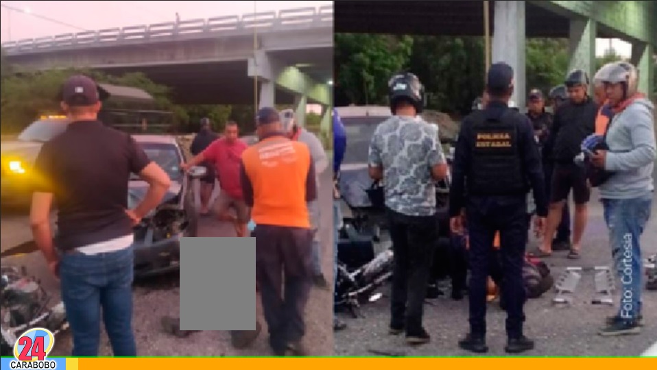 Colisión de moto y vehículo en Puerto Cabello