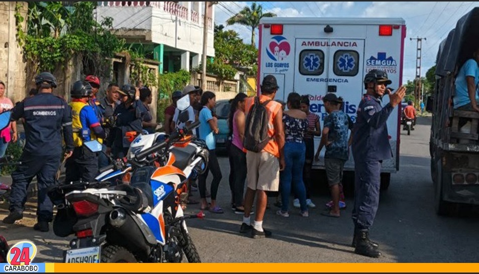 Derrape de moto en Los Guayos