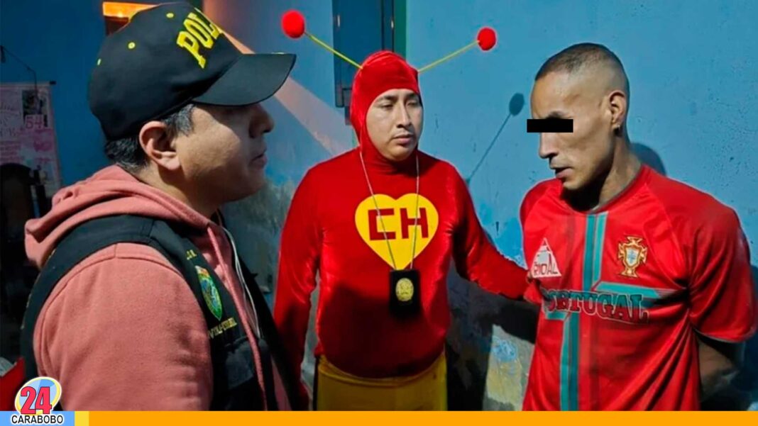 Chapulín Colorado captura delincuentes en Perú
