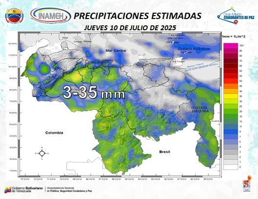 Estado del tiempo hoy 10 de julio de 2025